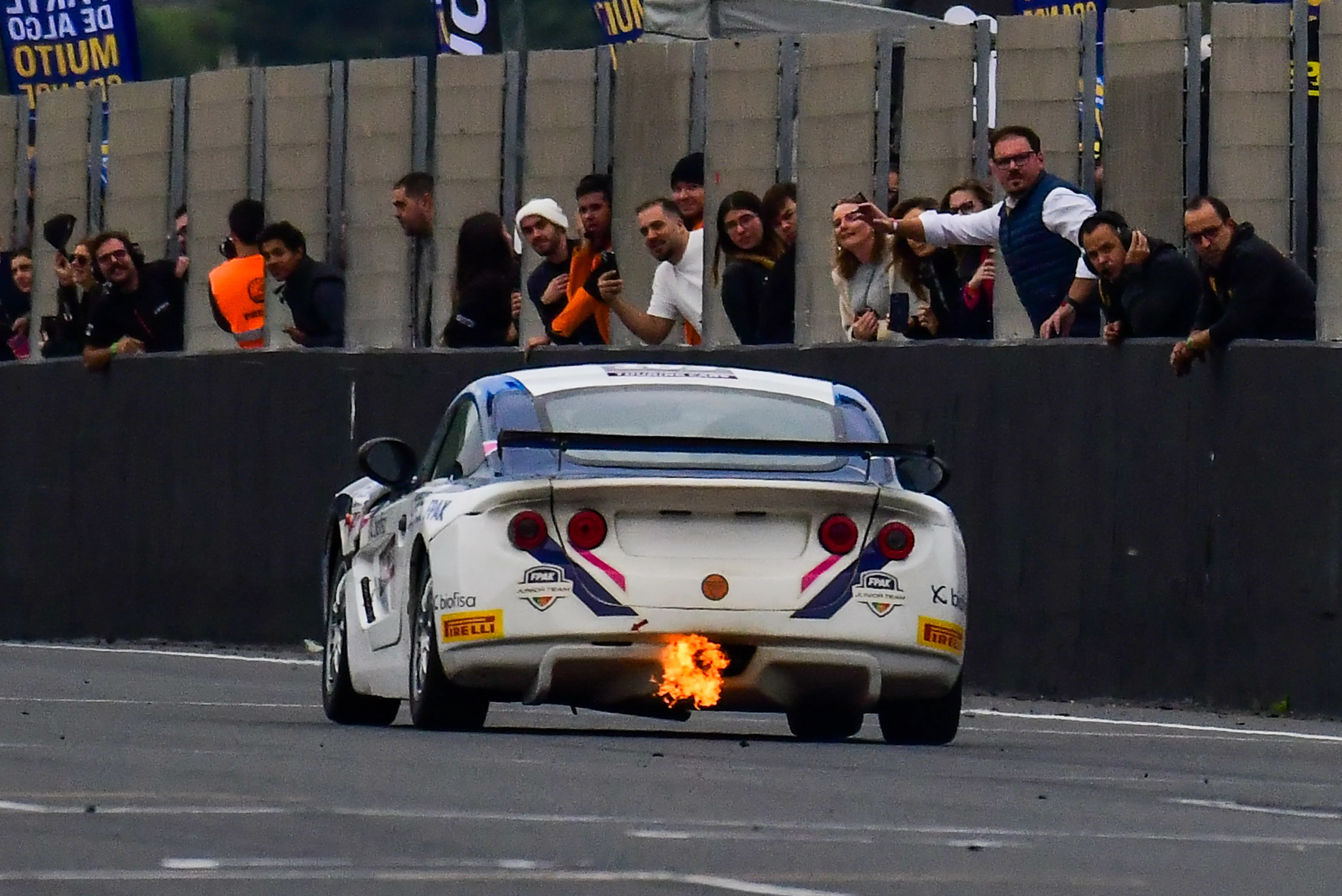 On-track race action